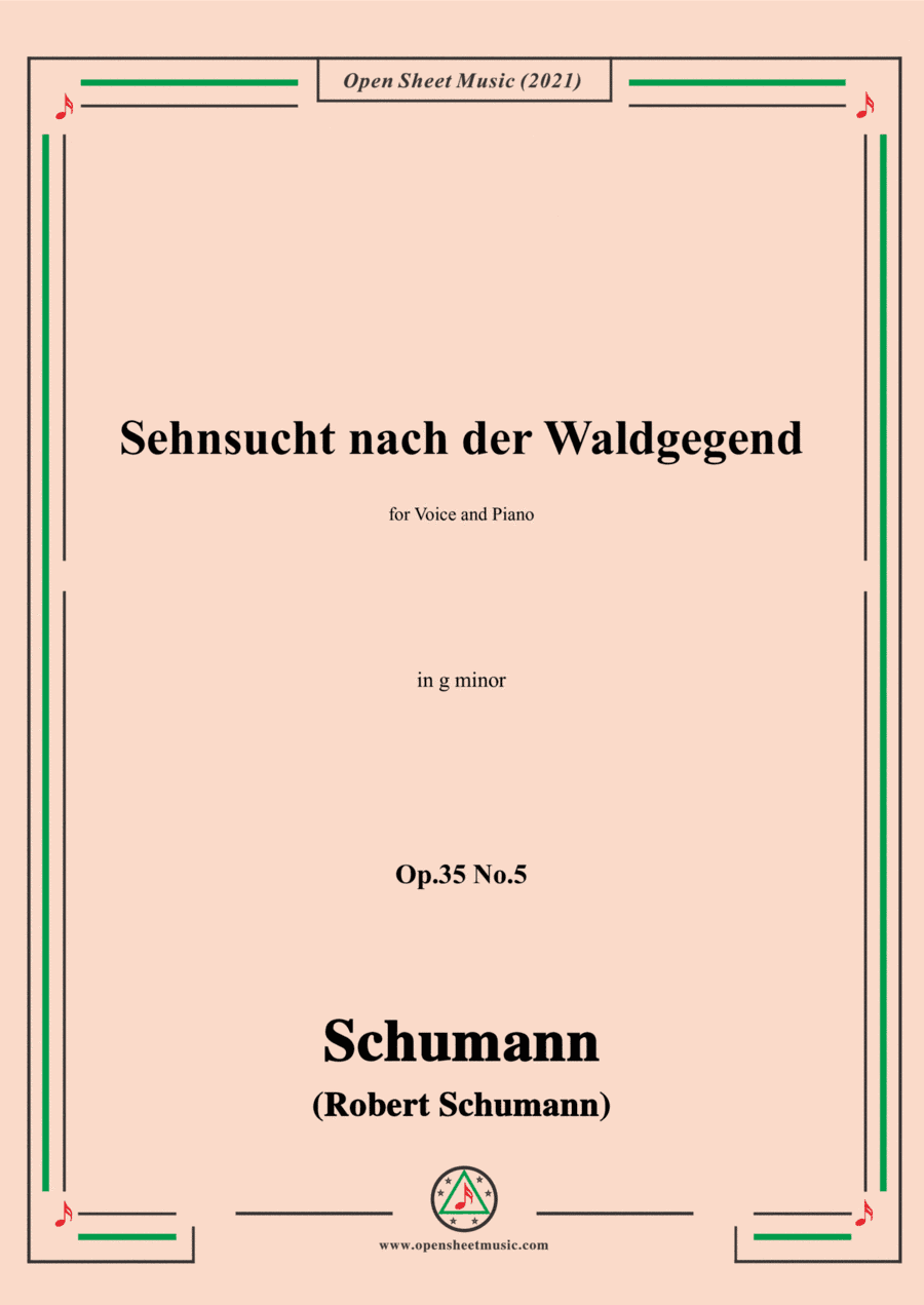 Schumann-Sehnsucht nach der Waldgegend,Op.35 No.5 in g minor (arr. Open Cloud)