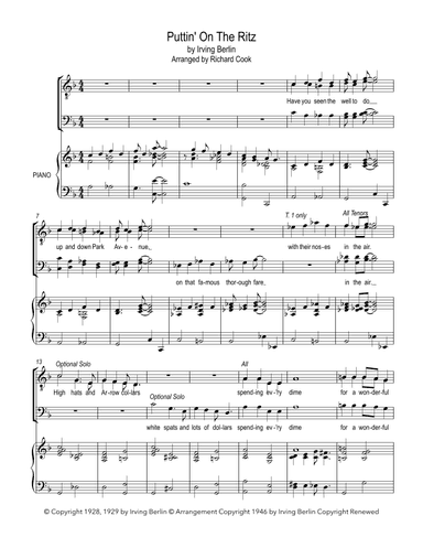 Puttin' On The Ritz (arr. Richard Cook)