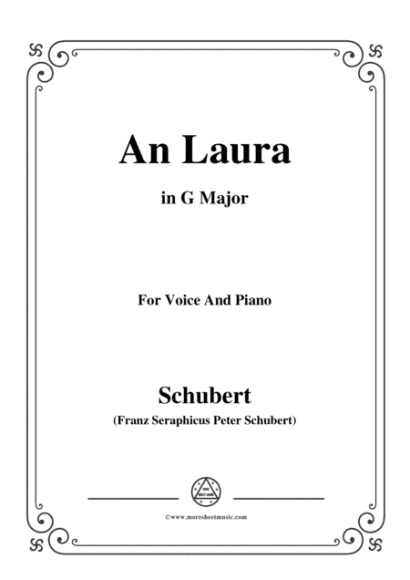 Schubert-An Laura,in G Major,for Voice&Piano (arr. MSM)