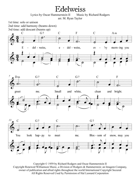 Edelweiss (arr. M. Ryan Taylor)