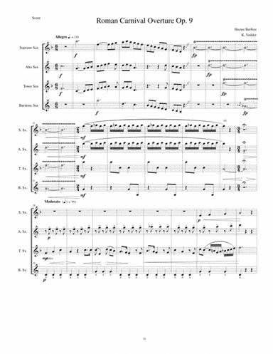 Berlioz - Roman Carnival Overture - Saxophone Quartet (arr. Katie Vedder)