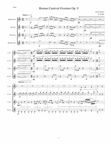 Berlioz - Roman Carnival Overture - Saxophone Quartet (arr. Katie Vedder)