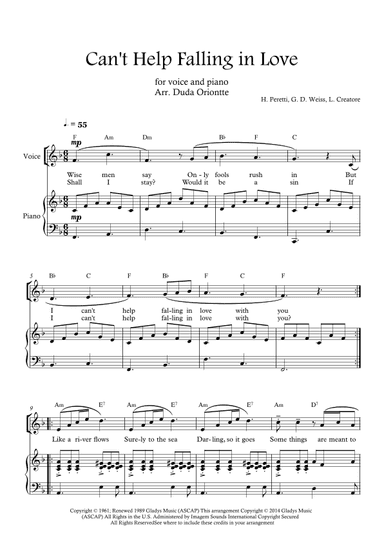 Can't Help Falling In Love (arr. Duda Oriontte)