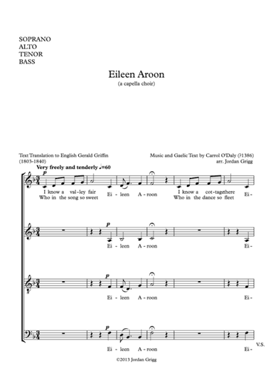 Eileen Aroon (a capella choir) (arr. Jordan Grigg)