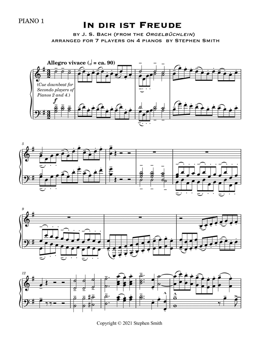 In dir ist Freude (à 7) - Parts (arr. Stephen Smith)