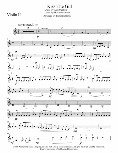 Kiss The Girl (arr. Elizabeth Darin)