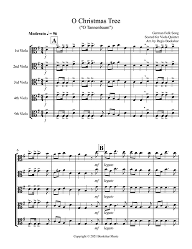 O Christmas Tree (G) (Viola Quintet) (arr. Regis Bookshar)
