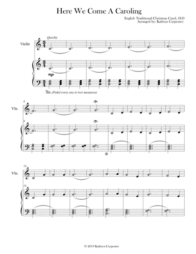 Here We Come A Caroling (Piano & Violin) (arr. Kathryn Carpenter)