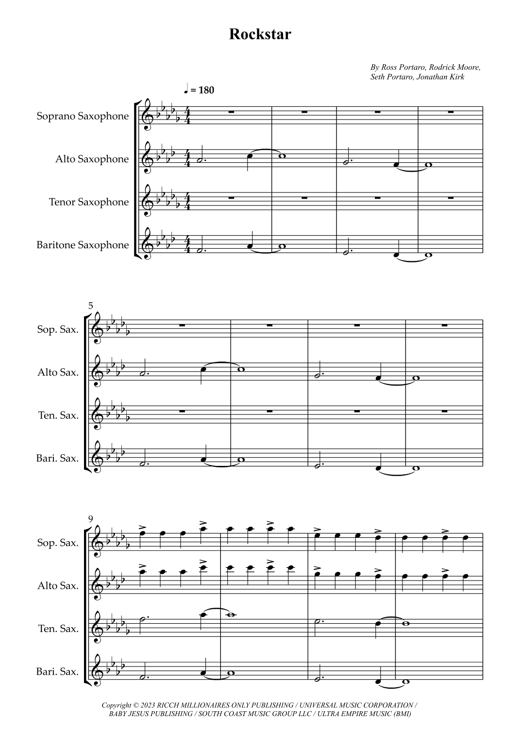 Rockstar (arr. Wesley S. SIlva)