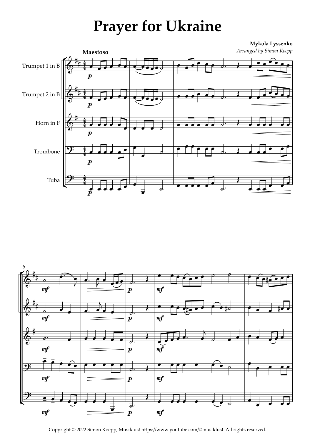 Prayer for Ukraine (arr. Simon Koepp)