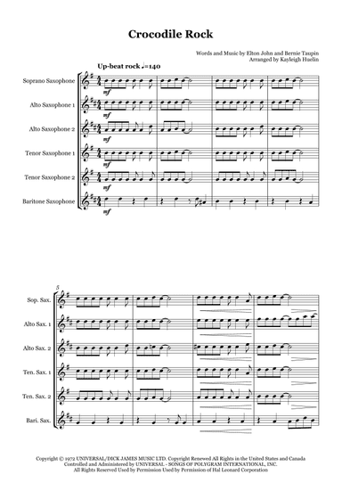 Crocodile Rock (arr. Kayleigh Huelin)