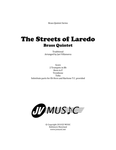 The Streets of Laredo for Brass Quintet (arr. Jari Villanueva)