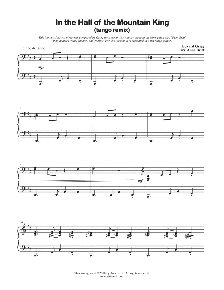 In the Hall of the Mountain King (tango remix) (arr. Anne Britt)