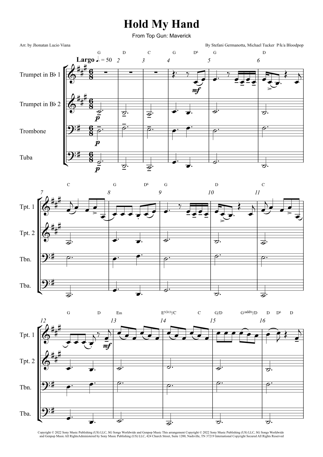 Hold My Hand (arr. Jhonatan Lucio Viana)