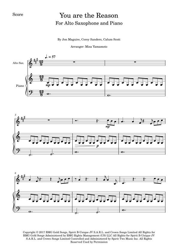 You Are The Reason (arr. Misa Yamamoto)
