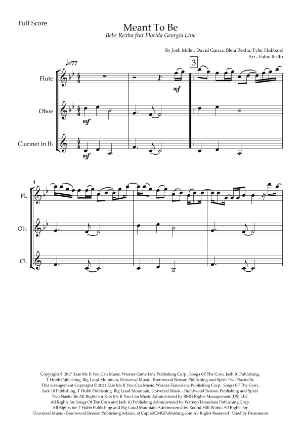 Meant To Be (arr. Fabio Britto)