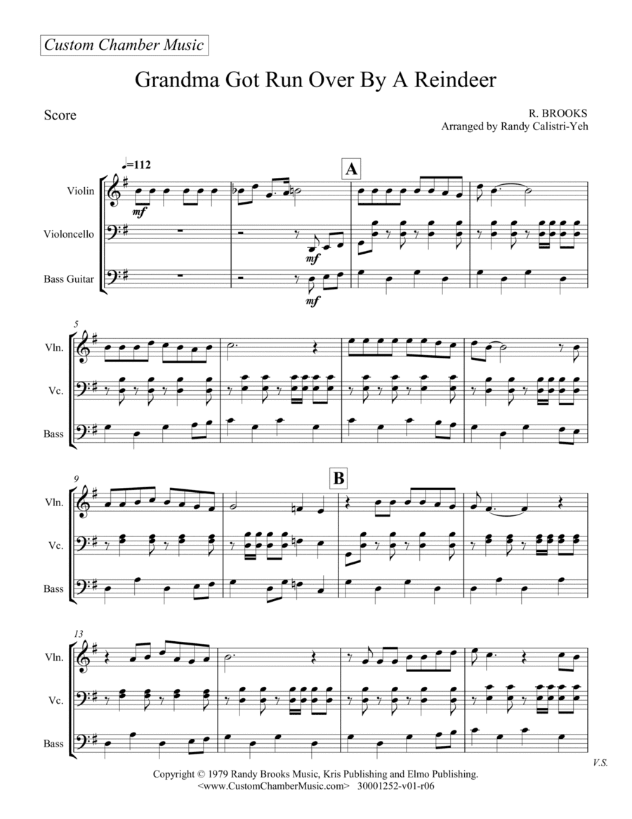 Grandma Got Run Over By A Reindeer (arr. Randy Calistri-Yeh)