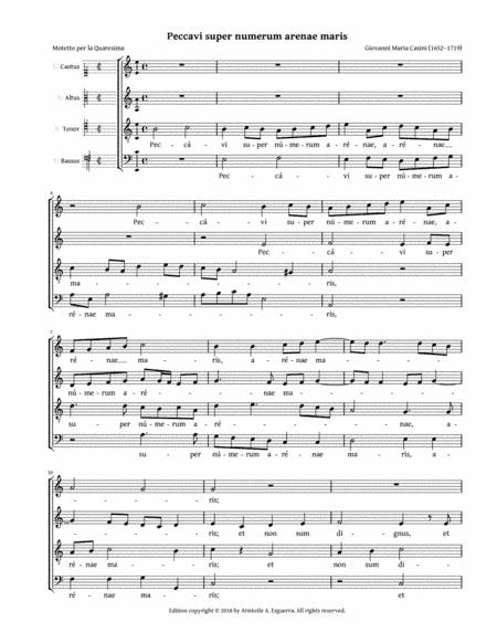 Peccavi super numerum arenae maris (Casini) (arr. Aristotle A. Esguerra)