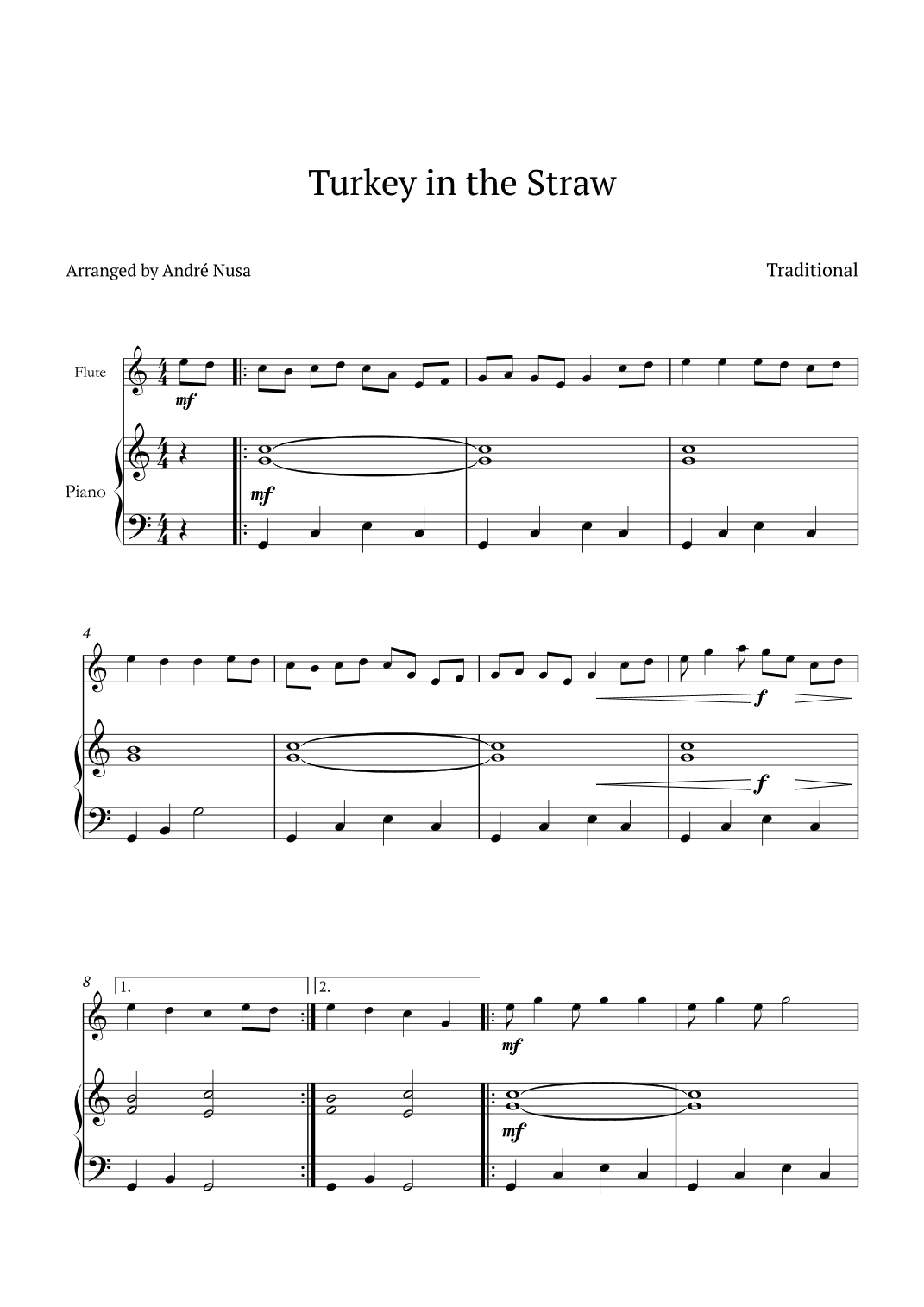 Turkey in the Straw (arr. André Nusa)