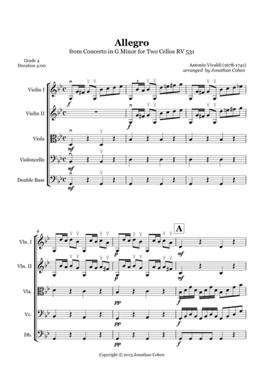 Allegro from Concerto for Two Cellos in G Minor RV 531 (arr. Jonathan Cohen)