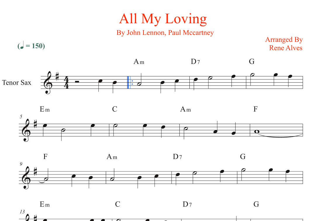 All My Loving (arr. Rene Alves)