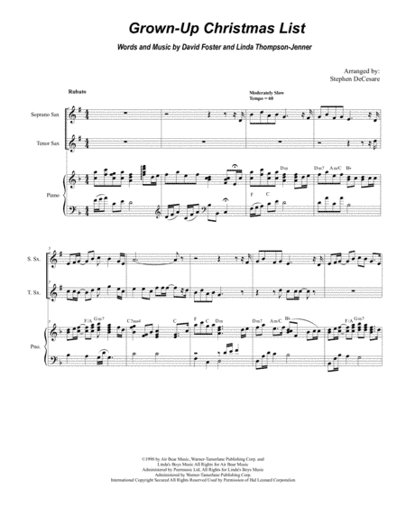 Grown-Up Christmas List (arr. Stephen DeCesare)