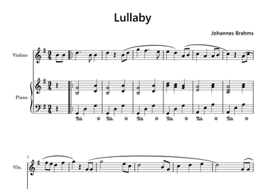Lullaby Brahms Violin & Piano (arr. Funtom)