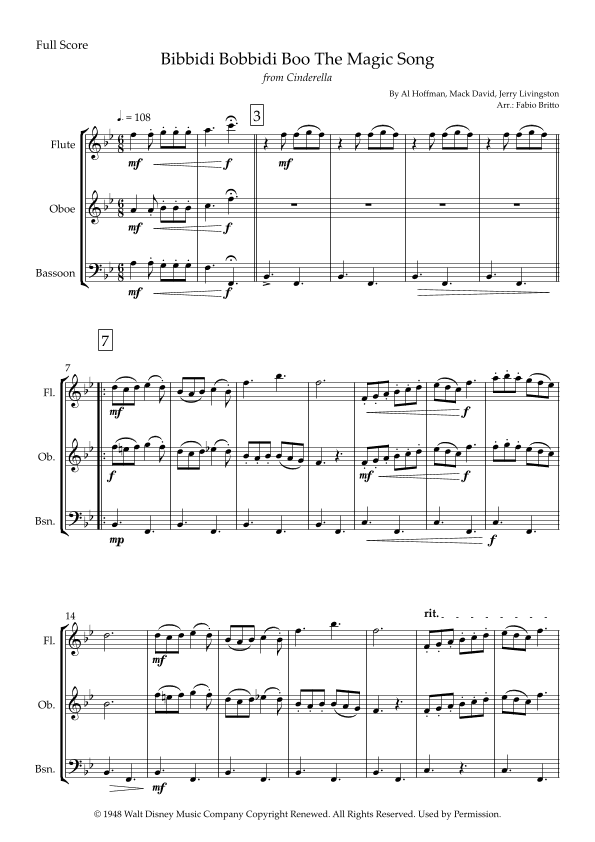Bibbidi-bobbidi-boo (the Magic Song) (arr. Fabio Britto)