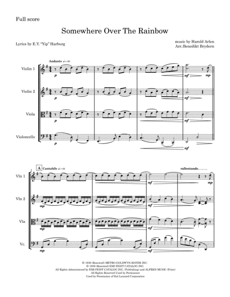 Over The Rainbow (from The Wizard Of Oz) (arr. Benedikt Brydern)
