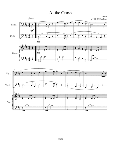 At the Cross (cello duet) with optional piano accompaniment (arr. B. C. Dockery)