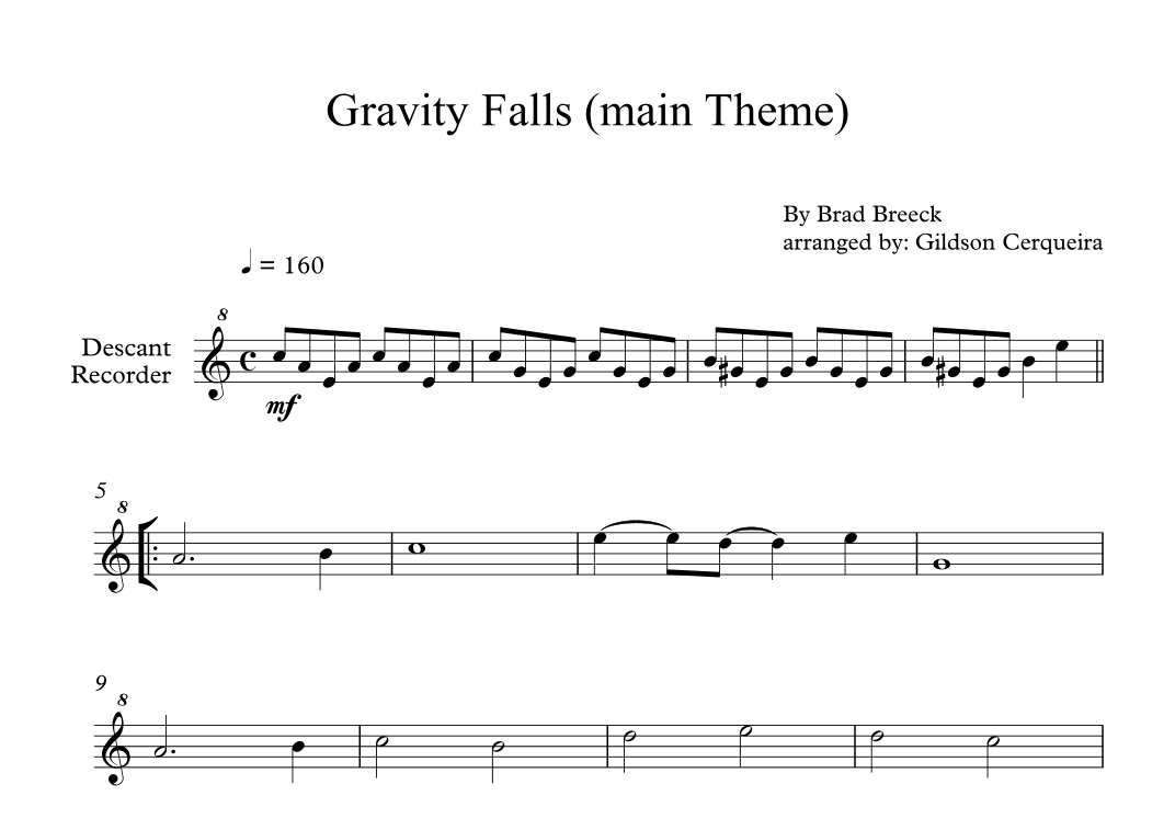 Gravity Falls (main Theme) (arr. Gildson Cerqueira)