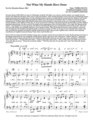 Not What My Hands Have Done (arr. Lyndell Leatherman)