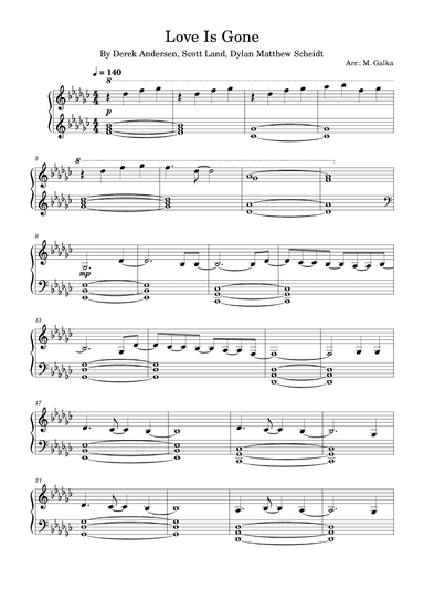 Love Is Gone (arr. M.Galka)