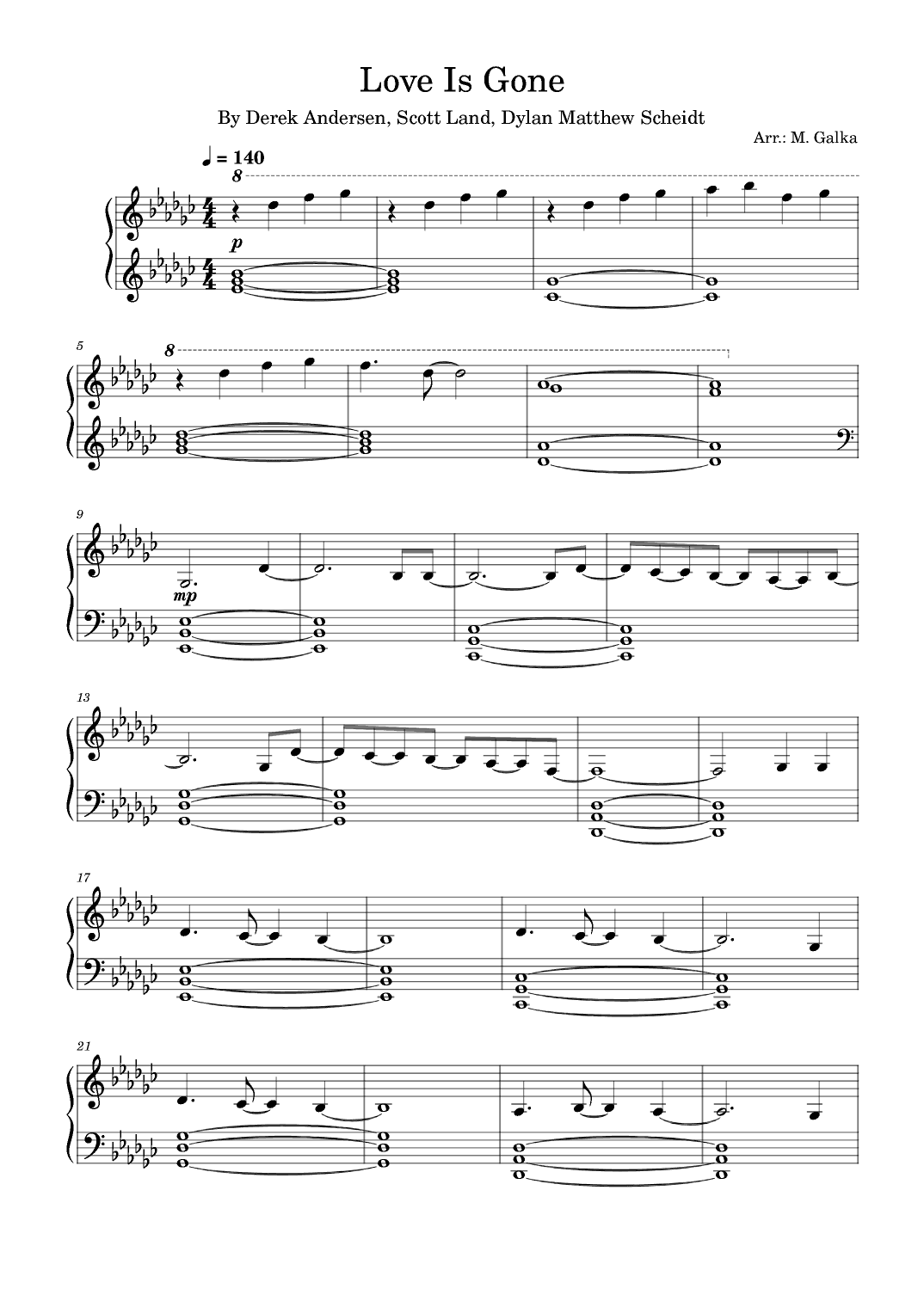 Love Is Gone (arr. M.Galka)