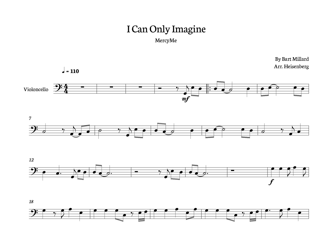 I Can Only Imagine (arr. Heisenberg)