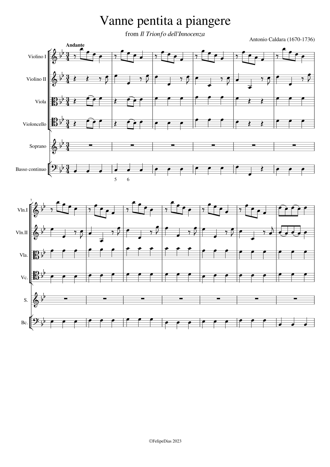Vanne pentita a piangere (arr. Early Music Scores)