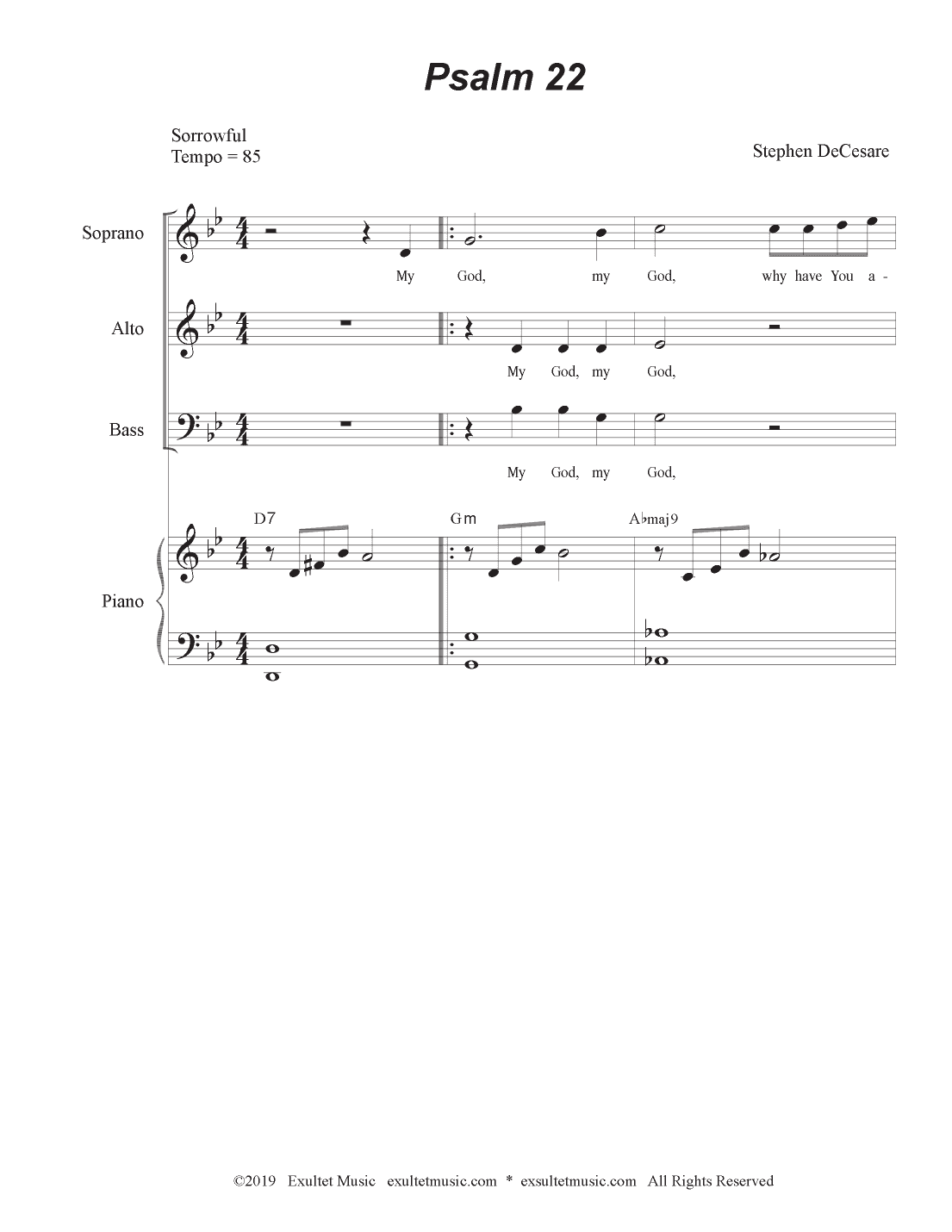 Psalm 22 (My God, My God) (Vocal Trio - (SAB)