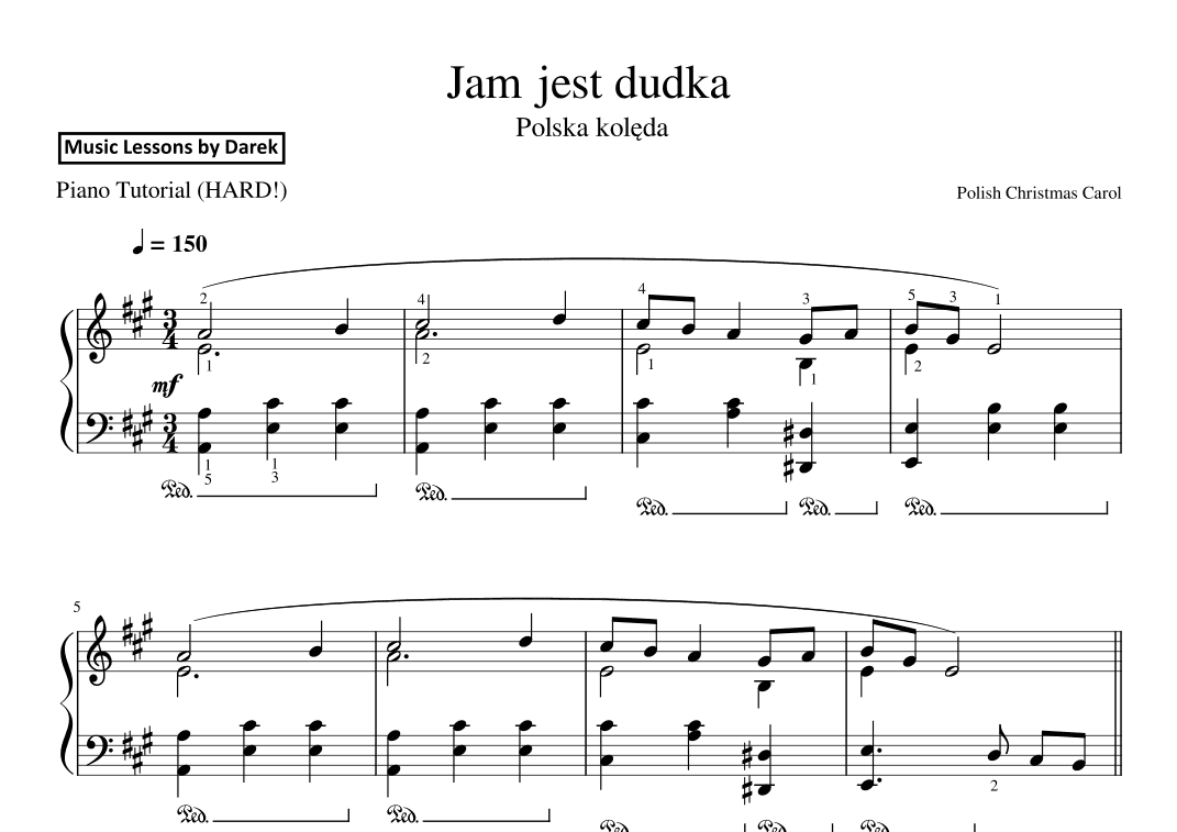 Jam jest dudka (Polish Christmas Carol) [HARD PIANO] (arr. Darek)