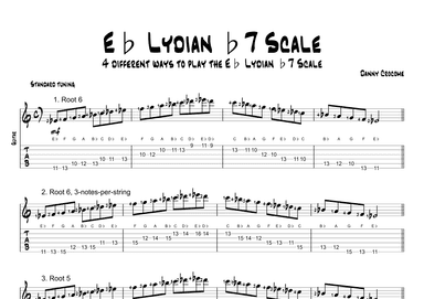 Eb Lydian b7 Scale (4 Ways to Play)