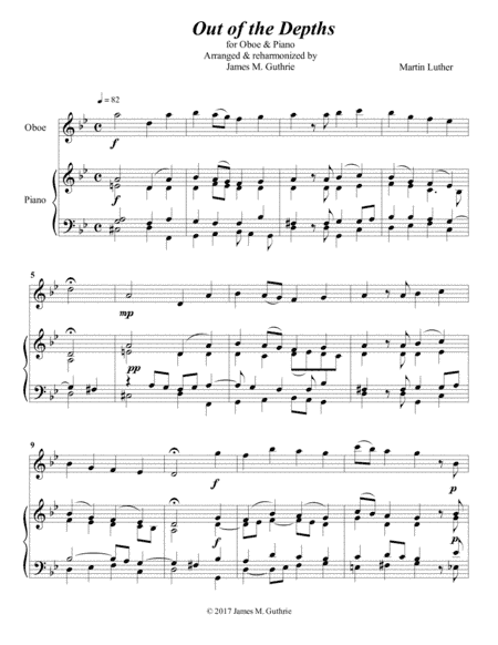 Luther: Out of the Depths for Oboe & Piano (arr. James M. Guthrie, ASCAP)