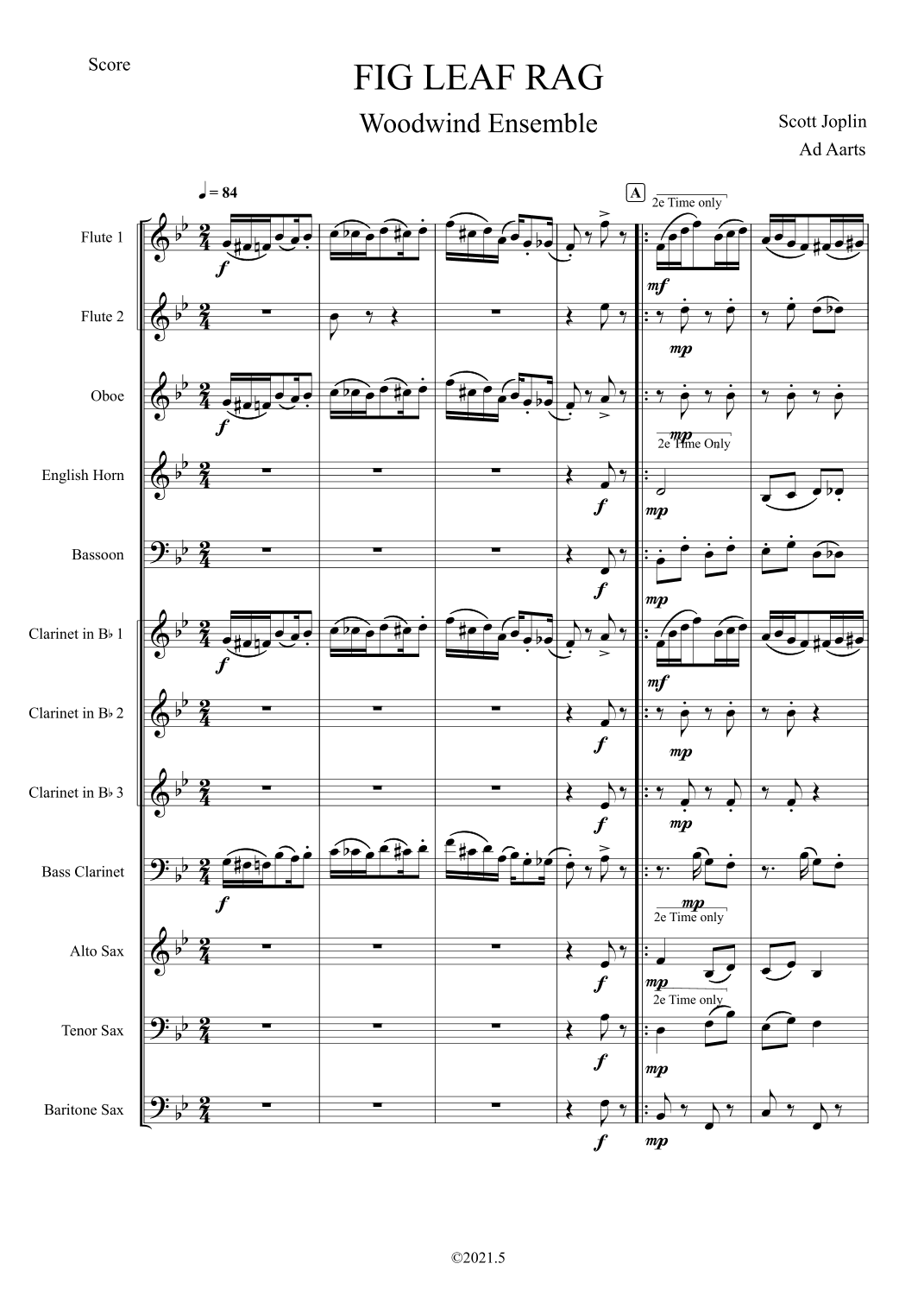 Fig Leaf Rag (arr. Ad Aarts)