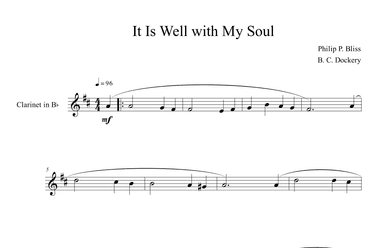 It Is Well with My Soul (Clarinet Solo) (arr. B. C. Dockery)