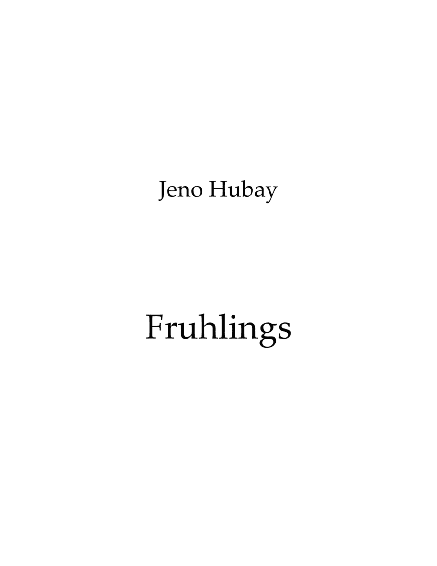 Fruhlings (arr. Nick Lacanski)