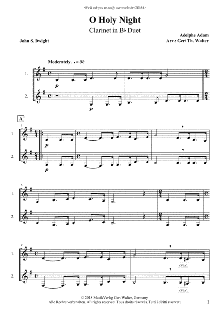 O Holy Night (arr. Gert Th. Walter)