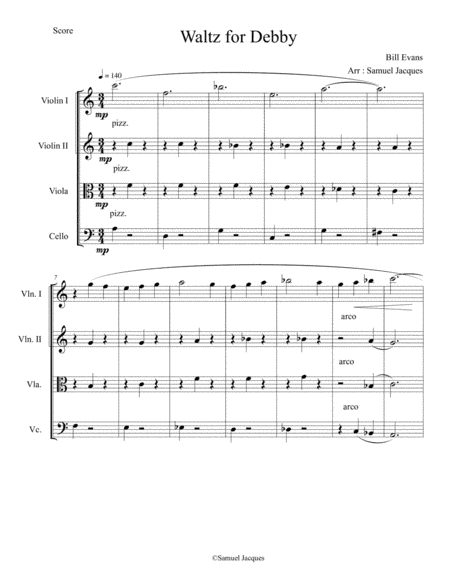 Waltz For Debby (arr. Samuel Jacques)