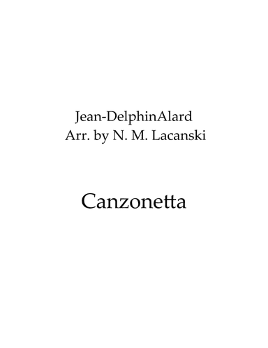 Canzonetta (arr. Nick Lacanski)