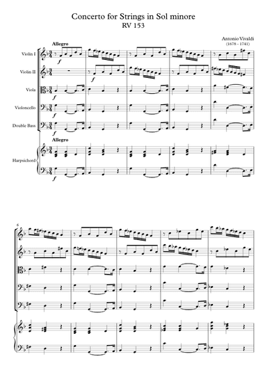 Concerto for Strings in Sol minore RV 153