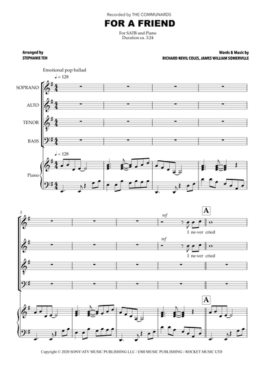 For A Friend (arr. Stephanie Teh)
