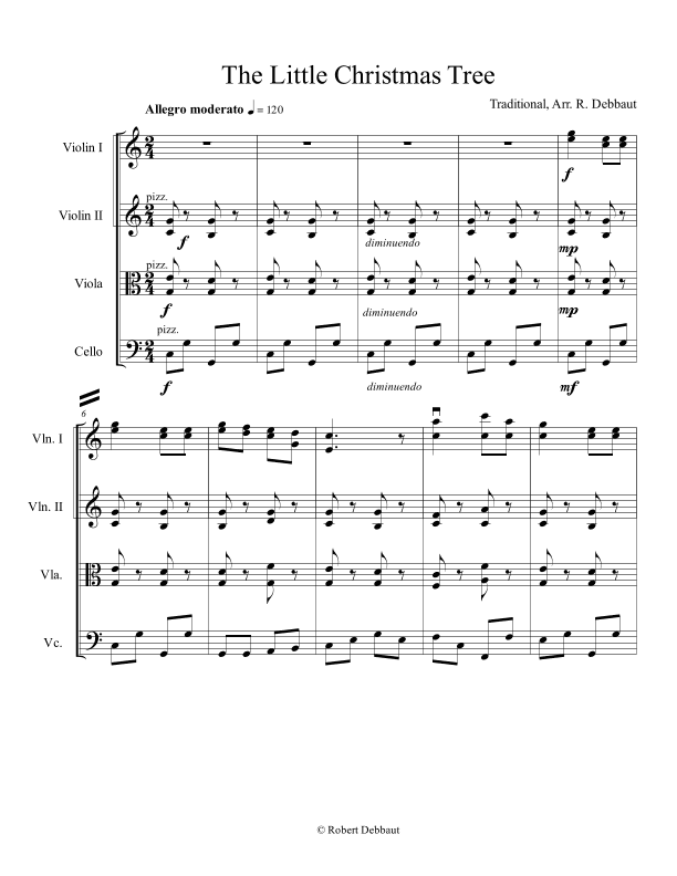 The Forest Raised a Christmas Tree - Score Only (arr. Robert Debbaut)