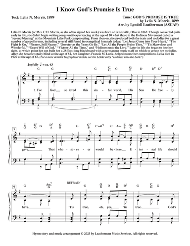 I Know God's Promise Is True (arr. Lyndell Leatherman)